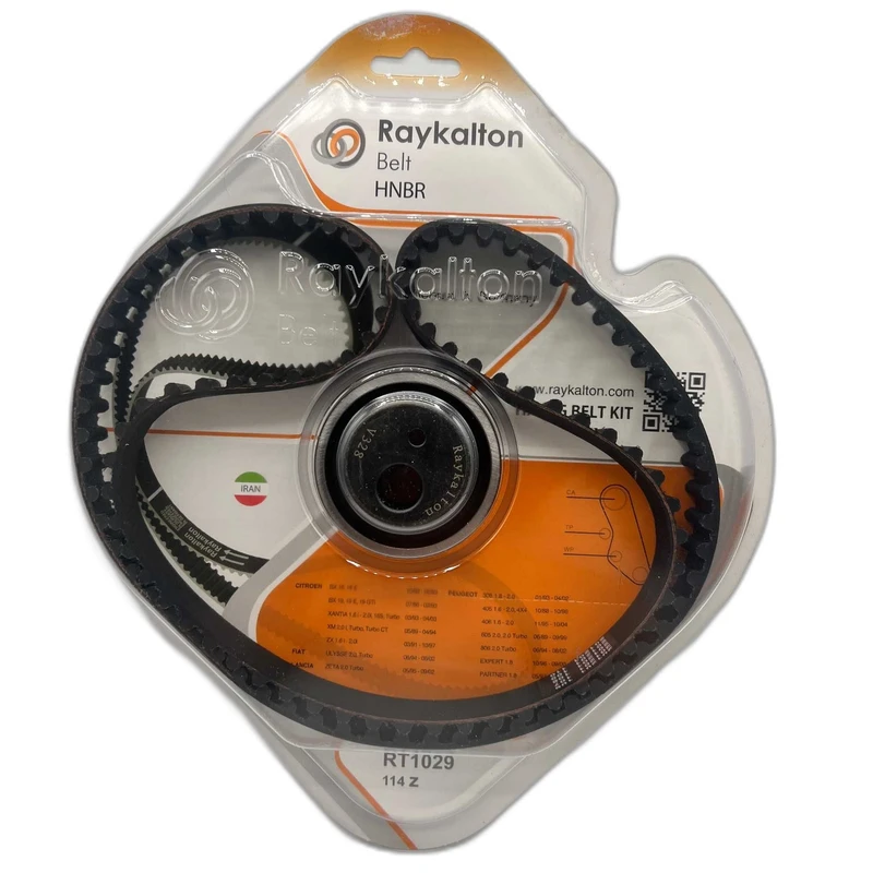 کیت تسمه تایم رایکالتون مدل 114 دندانه HNBR مناسب برای پژو 405 XU7
